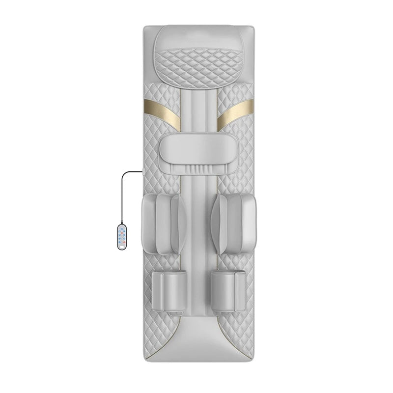 Ganzkörper-Massagematte mit Airbags, Dehnungsheizung, 3D-Entspannung der Lendenwirbelsäule, Rückenmassagegerät, PU-Leder, tragbar und tragbar