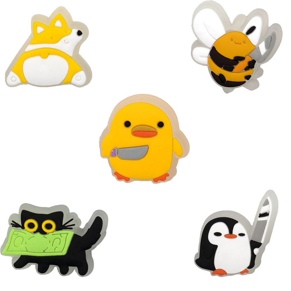 1–5 Stück neue Weihnachts-LED-Schuhanhänger, niedlicher Weihnachtsmann, Katze und Hund, Pin-Zubehör für Sandalen, Schuh-Clogs, Schnalle, Weihnachtsgeschenke