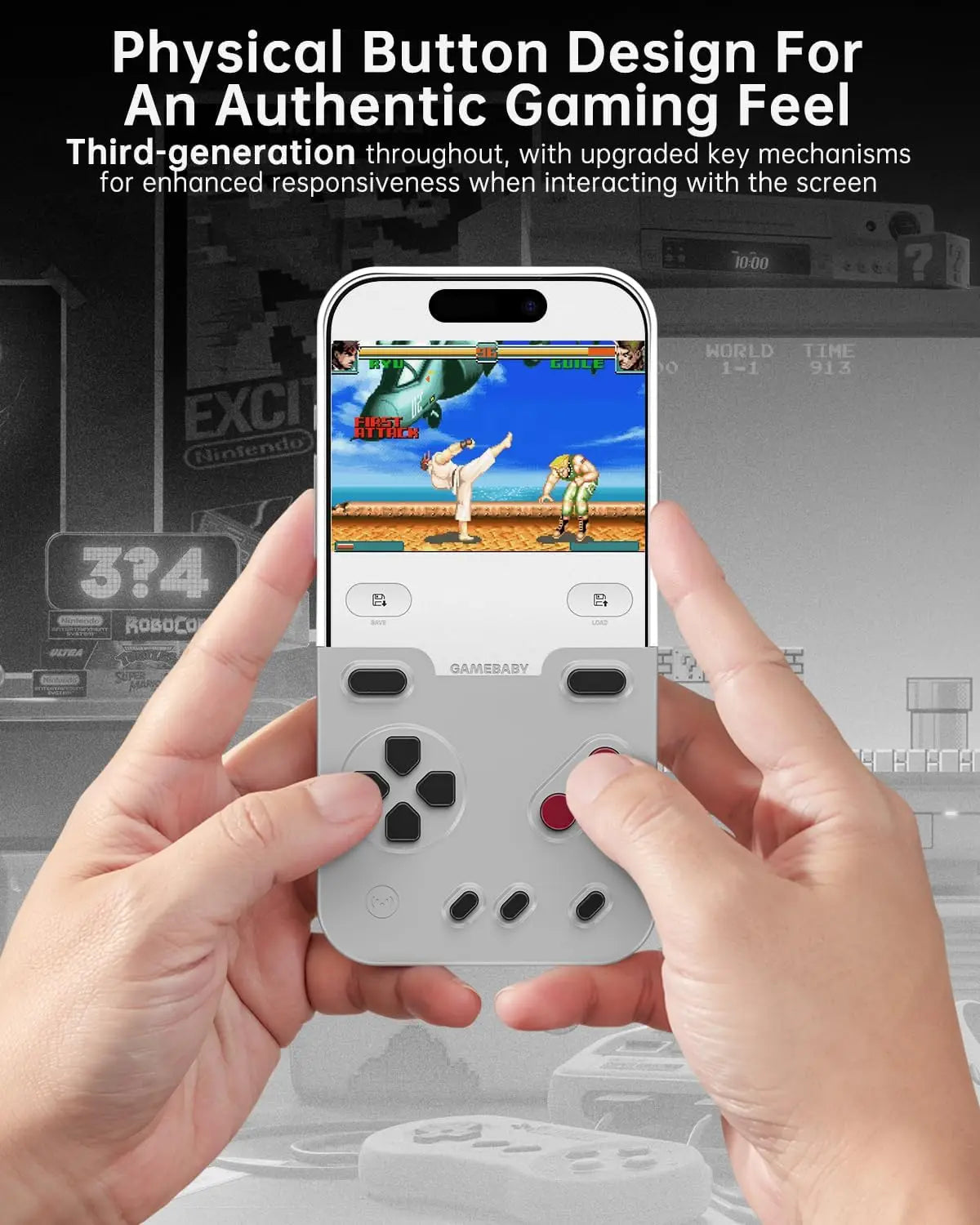 BITMOLAB GAMEBABY – iPhone-Hülle mit Retro-Gaming-Controller | iPhone 17, 17 Pro, 17 Pro Max