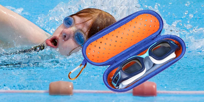 EVA Weiche Schwimmbrille Organizer Schutz Brillenetui Schwimmausrüstung Atmungsaktive Entwässerungsloch Tragbare Schutzbrillenabdeckung