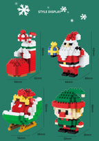 Weihnachtsgeschenke Micro Baustein DIY Domino Spiel Weihnachtsmann Rentier Urlaub Puzzle Montage Ziegel Tischdekoration Spielzeug