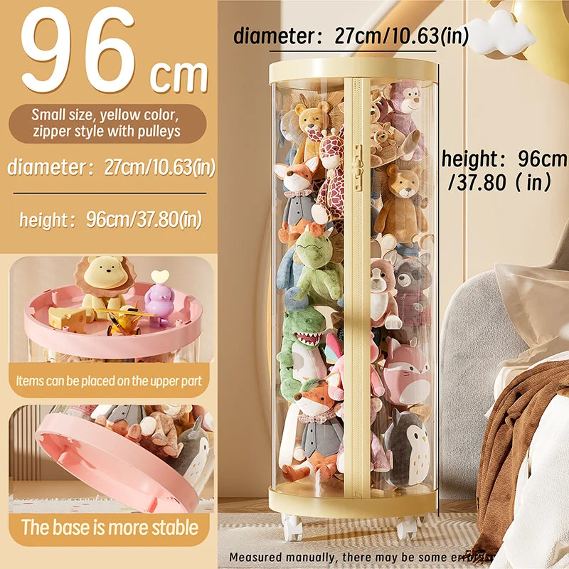 Transparente Puppe Lagerung Box Plüsch Spielzeug Organisation Spielzeug Lagerung Rohr DIY Zipper Bins Kind Weihnachten Geschenk kinder Spielzeug Organizer