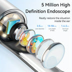 Inskam Visueller Ohrreiniger, Visueller Ohrreiniger mit Kamera und Licht, Ohrenschmalzentfernungswerkzeug mit 6 Ohrreiniger-Sets und 7 Ohrreiniger-Sets, WLAN-fähig, Batterie-/USB-Betrieb möglich, Lithiumbatterie, formaldehydfrei, geeignet für