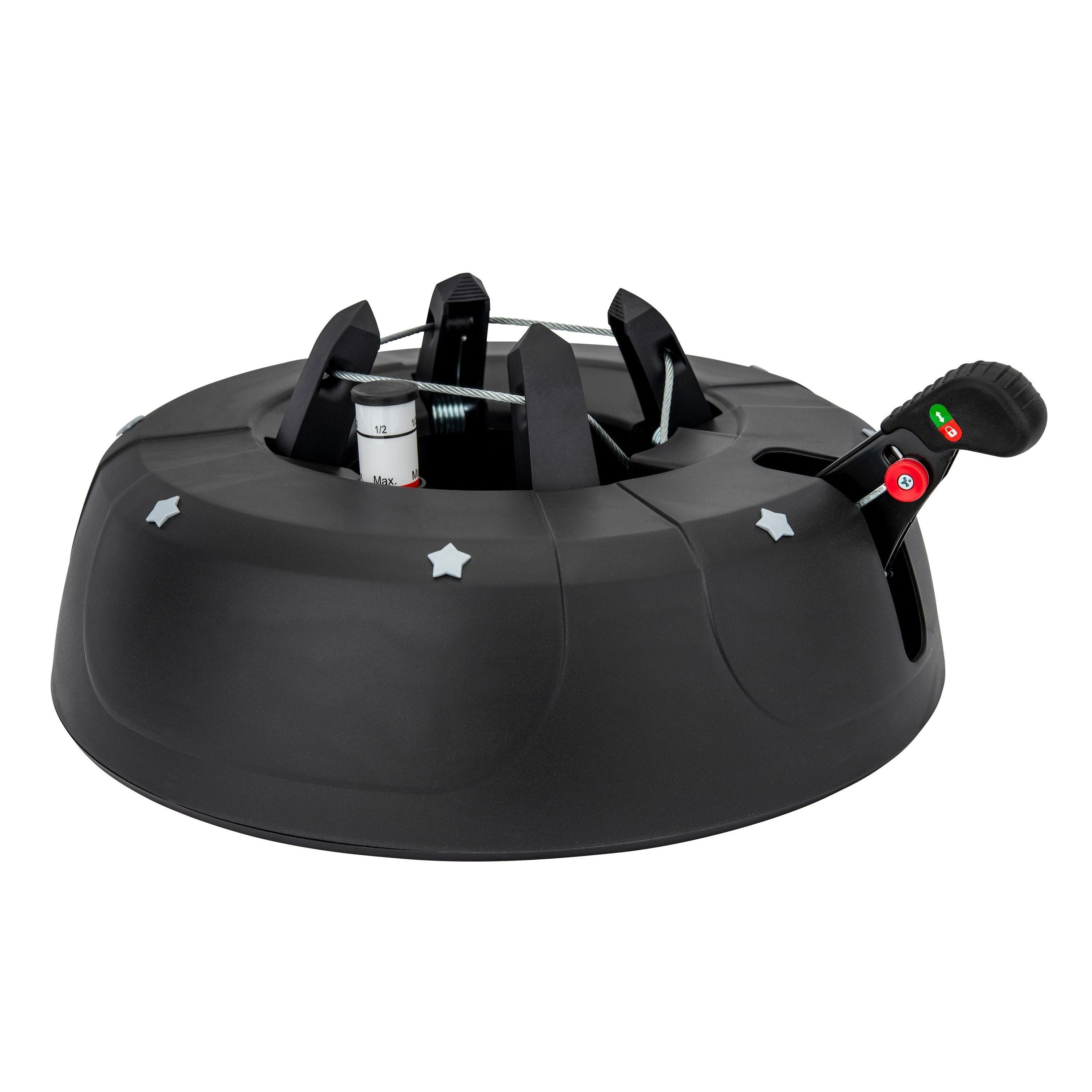 Christmas Tree Stands with Foot Pedal Function And Single-Cable Technology, Plastic/Metal Christmas Tree Stands in Various Sizes Green/Anthracite, Christmas Tree Stands with Child Safety And Large Water Tank with Water Level