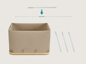 SONGMICS Wäschekorb mit Deckel,Wäschesammler mit 3 Fächern,150 L,herausnehmbarer Wäschesack,Griffe aus Bambus,zusammenklappbar