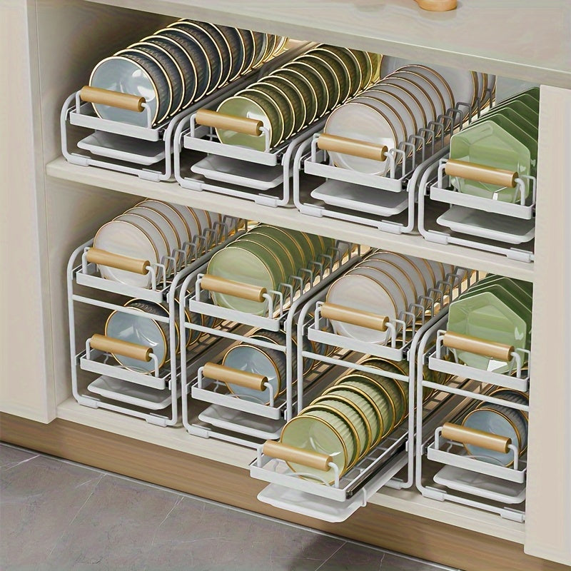 1 Stück Unterspülbecken-Organizer, ausziehbarer Geschirrtrockner mit verschiebbarer Abtropffläche, einlagiges, platzsparendes Aufbewahrungsregal, für Küchenschubladen, Schränke und Regale, Küchenorganisation und -aufbewahrung, Küchenzubehör