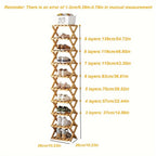 Adjustable & Foldable Bamboo Shoe Rack - Space-Saving 3-9 Tier Shoe Organizer for Small Spaces, No-Install Expandable Design for Home & Office, Natural Wood Finish, Shoe Storage Organizer