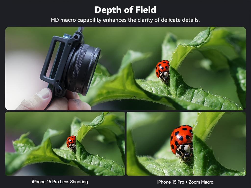 APEXEL 10-20x Zoom-Makroobjektiv-Set, Makrofotografie mit Smartphone und Universalclip für iPhone, Samsung, Xiaomi und die meisten anderen Smartphones
