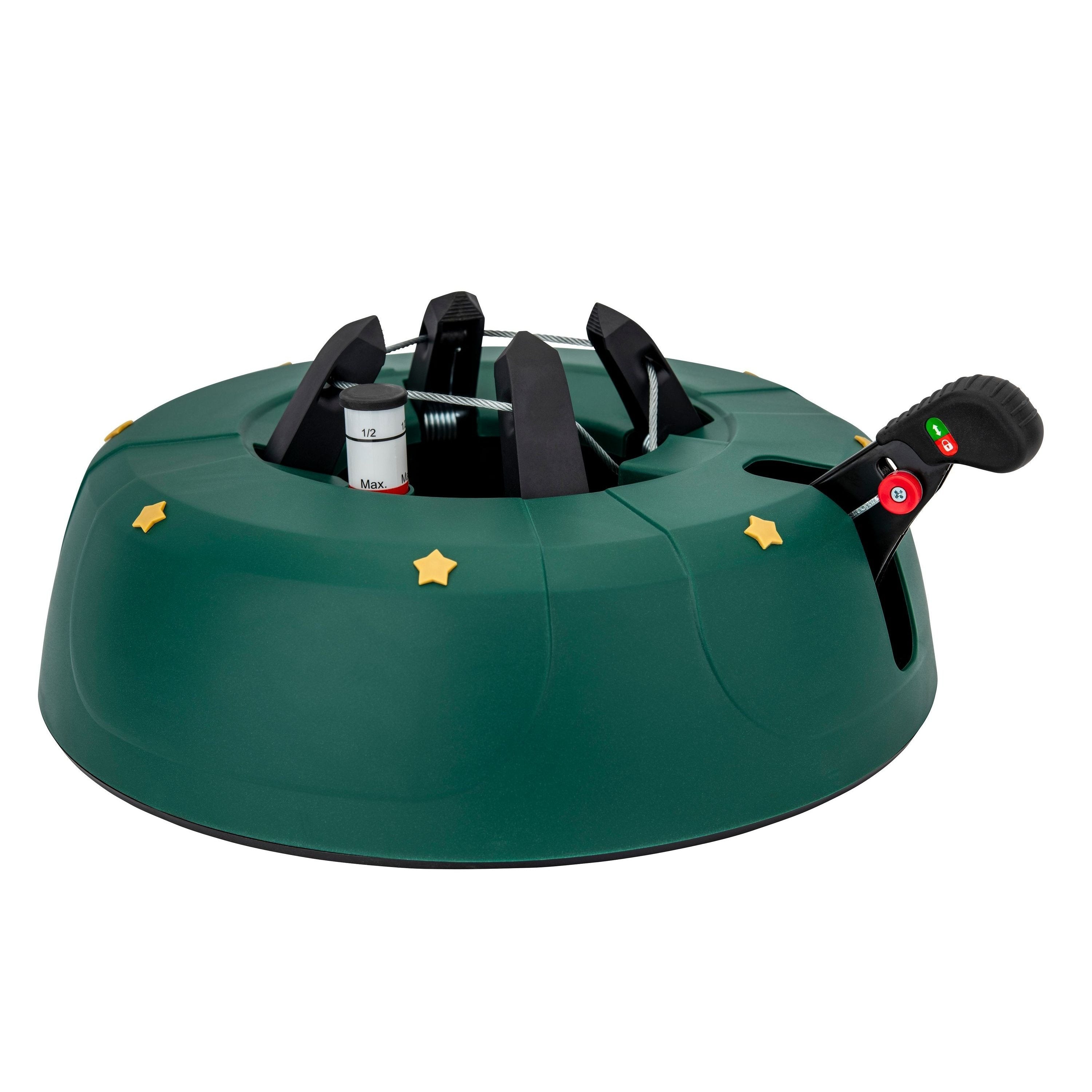 Christmas Tree Stands with Foot Pedal Function And Single-Cable Technology, Plastic/Metal Christmas Tree Stands in Various Sizes Green/Anthracite, Christmas Tree Stands with Child Safety And Large Water Tank with Water Level