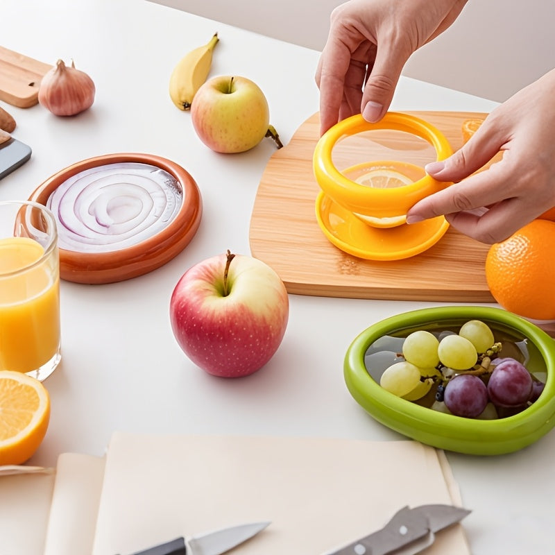 1 Stück/4 Stück wiederverwendbare Frischhaltekapseln mit dehnbaren TPU-Deckeln - Aufbewahrungsbehälter für Obst und Gemüse - Waschbares, transparentes Aufbewahrungsbox-Set - Hält Lebensmittel länger frisch, perfekt für die Küchenorganisation