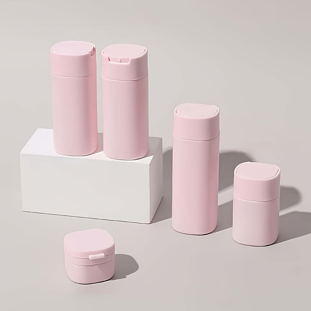 5-teiliges Reiseflaschen-Set mit Löffel und Etikettenaufklebern für Shampoo, Spülung, Lotion und Reinigungsmittel – Unverzichtbar für Fitnessstudio und Reisen