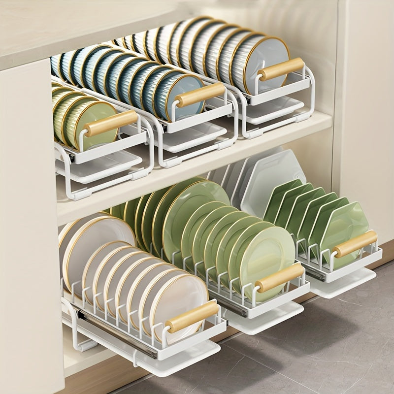 1 Stück Unterspülbecken-Organizer, ausziehbarer Geschirrtrockner mit verschiebbarer Abtropffläche, einlagiges, platzsparendes Aufbewahrungsregal, für Küchenschubladen, Schränke und Regale, Küchenorganisation und -aufbewahrung, Küchenzubehör