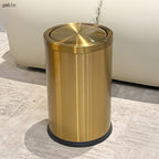 Gmbin Edelstahl-Abfalleimer mit geräuschlosem Deckel - Geruchsdicht, leicht zu öffnender Deckel für Küche, Bad und Wohnzimmer