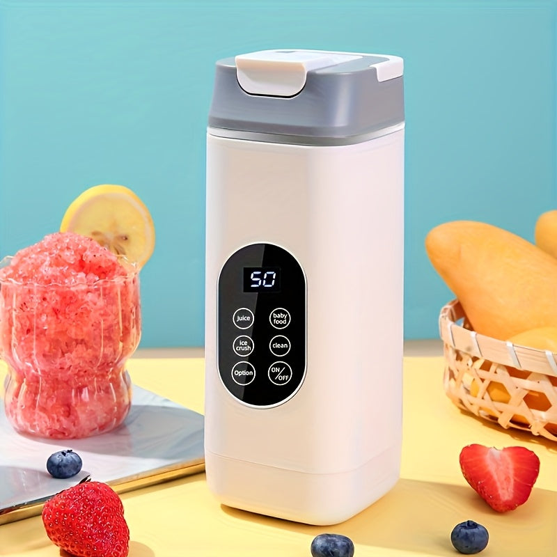 Tragbarer, per USB aufladbarer Mixer & Entsafter | 420 ml | Digitalanzeige, Edelstahlklingen | 3-in-1-Design für Smoothies, Shakes & frische Säfte | Leicht zu reinigen, ideal für Zuhause, Büro, Reisen & Camping | Stilvoll und modern