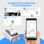 Etikettendrucker - Etikettierer mit Klebeband, Etikettendrucker PM220, tragbarer 2-Zoll-Thermodrucker für Zuhause, Büro, Adressen, Logos, Kleidung, kleine Unternehmen usw., unterstützt Etikettenbreiten von 23-54 mm (0,91"-2,12"), 1 Packung, Weiß, Schwarz,