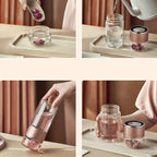 1 doppelwandige Glas-Tee-Eiflasche – isoliert, hitzebeständig, tragbar mit Teetrennfunktion, wiederverwendbar für Zuhause und unterwegs, familienfreundliches Design, multifunktionales Trinkgefäß | Transparenter Teetrenner