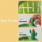 Automatischer, kaktusförmiger Pop-Up-Spülbecken-Siebkorb – Robuster Küchenabtropfkorb aus Kunststoff mit ergonomischen Griffen, multifunktionaler Spülbecken-Organizer für Obst, Gemüse und Küchenabfälle | Verspieltes Design | Einfach