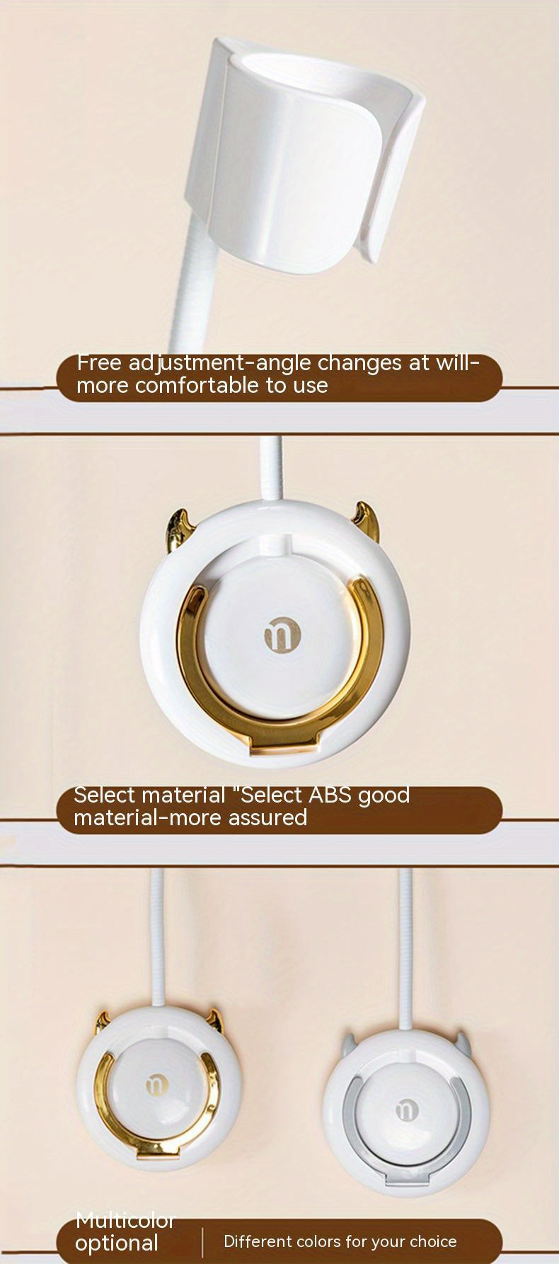 1 Stück universelle, spurlose Wandhalterung für Haartrockner, Haartrocknerhalterung für Badezimmer ohne Bohren, 360° verstellbarer, freihändiger Haartrocknerhalter aus Kunststoff, Badezimmerzubehör