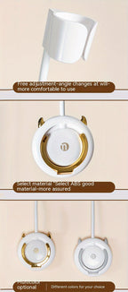 1 Stück universelle, spurlose Wandhalterung für Haartrockner, Haartrocknerhalterung für Badezimmer ohne Bohren, 360° verstellbarer, freihändiger Haartrocknerhalter aus Kunststoff, Badezimmerzubehör