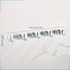 1 Stück robuste, wandmontierte Werkzeugablage aus Edelstahl, Halterung für Mopp und Besen - Geeignet für Haushalt, Küche, Garage, Waschküche, Badezimmer zur Organisation und Aufbewahrung mit Haken