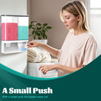 Wandmontierter DIY-Waschmittelspender – Transparenter Behälter mit zwei Kammern, geeignet für Duftperlen, Fleckenentferner und Tierfutter – Platzsparende, hochwertige Kunststoff-Aufbewahrungsbox, einfache Montage, für moderne Waschküchen