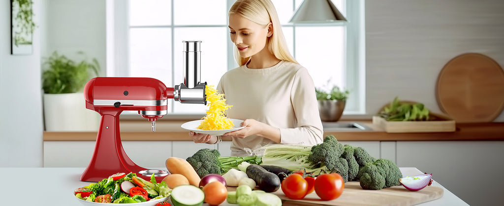 2024 Edelstahl Slicer/Shredder Aufsatz für Kitchen aid Stand mixer, Salat maschine mit Gemüses ch neider, Salat maschine,