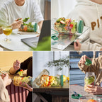 Mikrowellen-/spülmaschinenfester, luftdichter, stapelbarer ABS-Aufbewahrungsbehälter mit auslaufsicherem Deckel und Seitentür – Einmachglas für Meal Prep, Mittagessen, Büro, Reisen – mikrowellengeeignetes