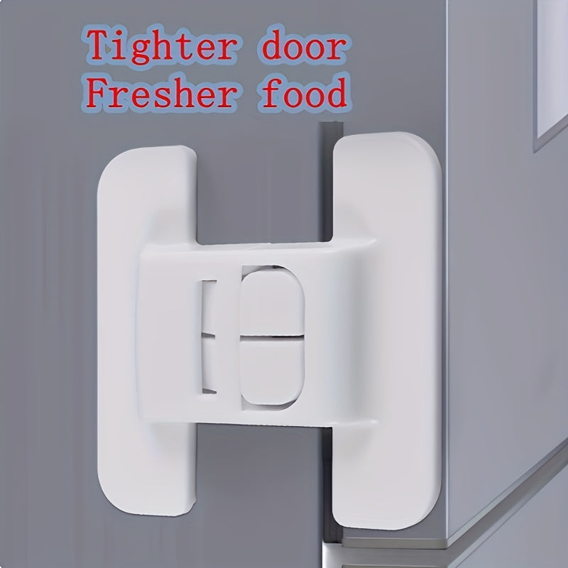 2er-Set Kühlschranktürschließer – Automatischer Verriegelungsmechanismus, kein Drücken erforderlich, universell passend, verhindert das Durchhängen der Tür – Verbesserte Sicherheitsschnalle für sicheren Verschluss