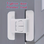 2er-Set Kühlschranktürschließer – Automatischer Verriegelungsmechanismus, kein Drücken erforderlich, universell passend, verhindert das Durchhängen der Tür – Verbesserte Sicherheitsschnalle für sicheren Verschluss