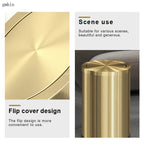 Gmbin Edelstahl-Abfalleimer mit geräuschlosem Deckel - Geruchsdicht, leicht zu öffnender Deckel für Küche, Bad und Wohnzimmer