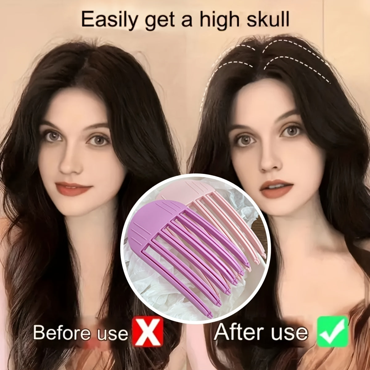 Elegante Haarspange für mehr Volumen – Rutschfester, unsichtbarer Ansatzkamm für Pony und Styling – Das perfekte Valentinstagsgeschenk