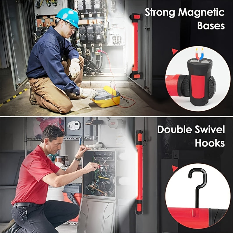 Wiederaufladbare LED-Arbeitsleuchte, 3000 lm, magnetische, kabellose Motorraum-Arbeitsleuchte mit Haken und USB-Stromanschluss, superhelle Taschenlampe für Mechaniker/Werkstatt/Notfall