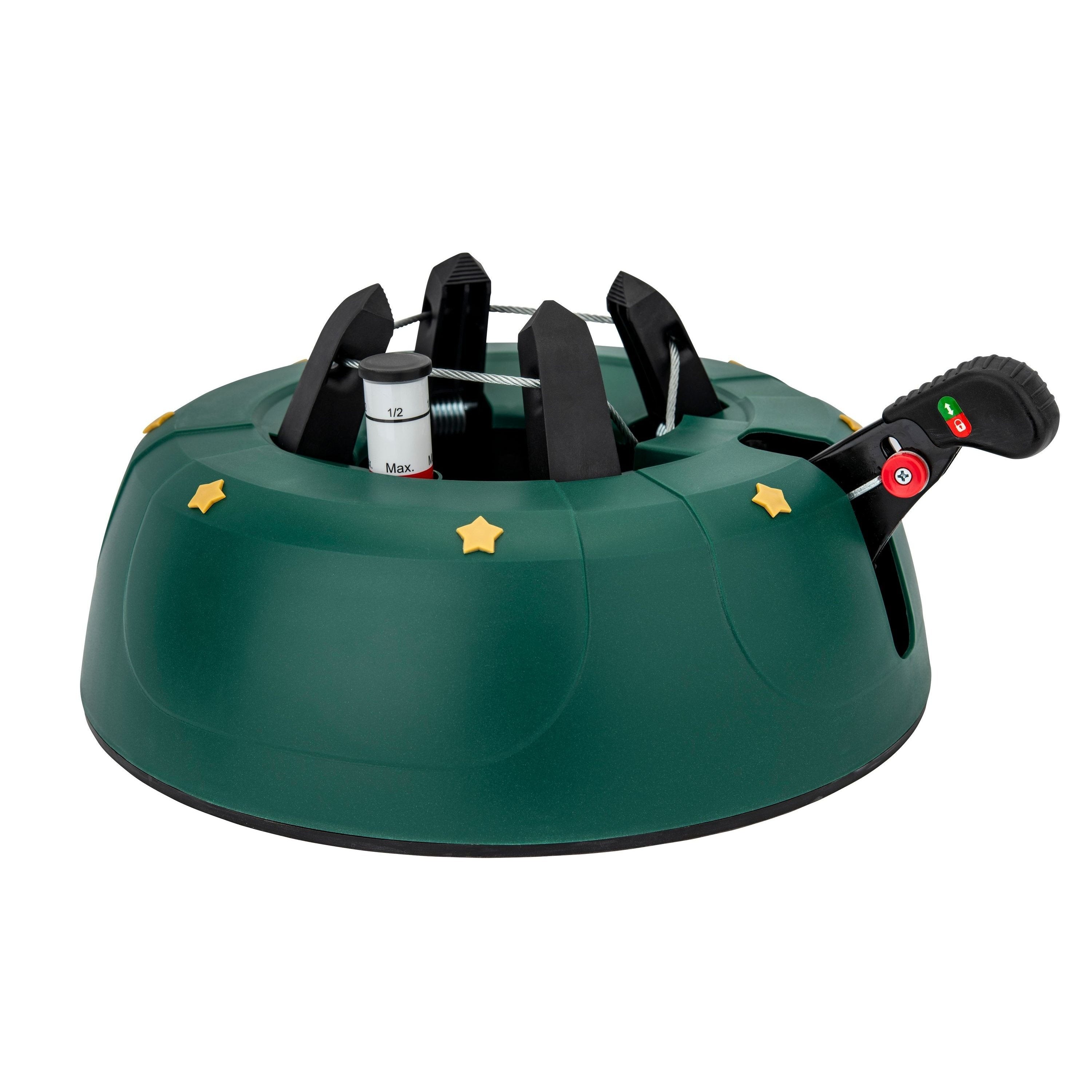 Christmas Tree Stands with Foot Pedal Function And Single-Cable Technology, Plastic/Metal Christmas Tree Stands in Various Sizes Green/Anthracite, Christmas Tree Stands with Child Safety And Large Water Tank with Water Level