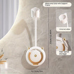 1 Stück universelle, spurlose Wandhalterung für Haartrockner, Haartrocknerhalterung für Badezimmer ohne Bohren, 360° verstellbarer, freihändiger Haartrocknerhalter aus Kunststoff, Badezimmerzubehör