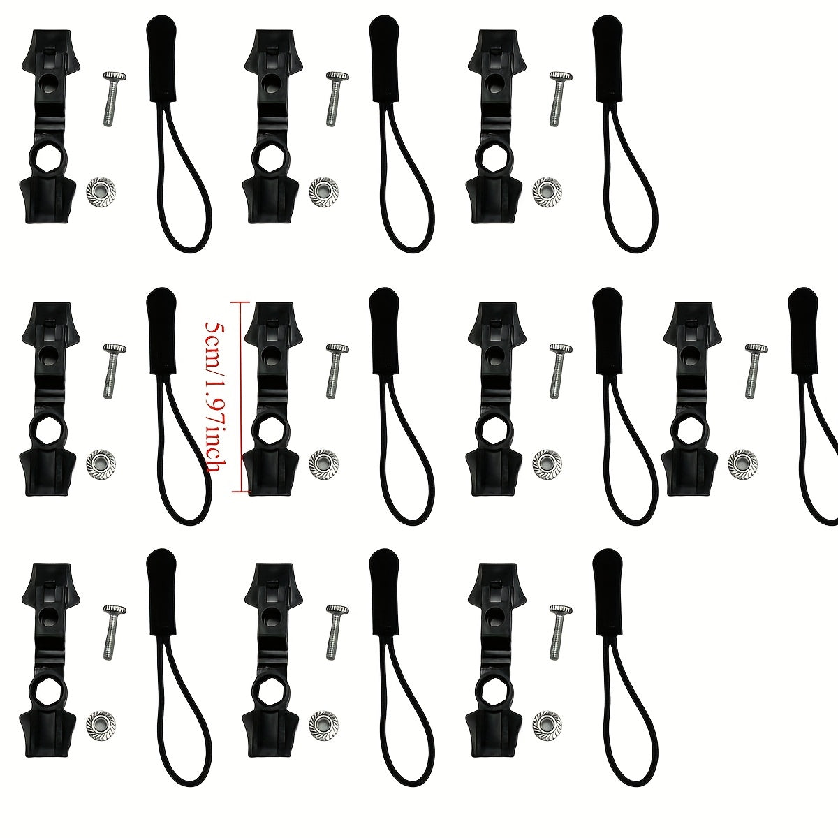 10 Stück universelles Werkzeug zum Austauschen von Schlossköpfen, schwarz, kostenloses Reparaturwerkzeug für Kleidung, Taschen, Schuhe und Stiefel sowie allgemeines Zubehör