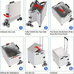 Foldable Utility Cart with Stair-Climbing Wheels, Collapsible Rolling Crate with Telescopic Handle & 360° Spinner Wheels - Durable Plastic Multi-Purpose Hand Truck for Teachers, Shopping, Moving, Storage, Moving Essentials C