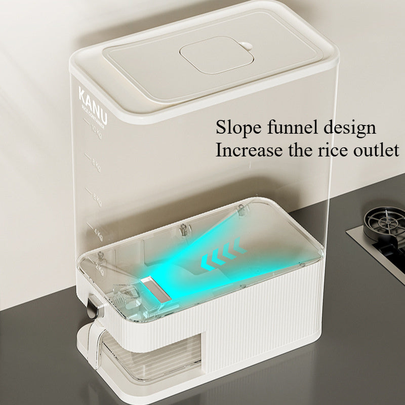 Großer, luftdichter Lebensmittelbehälter, Reisspender mit Messbecher, 11,34 kg Lebensmittelbehälter, feuchtigkeitsbeständiger, luftdichter Reisbehälter für den Haushalt, Reistank, Mehlbehälter