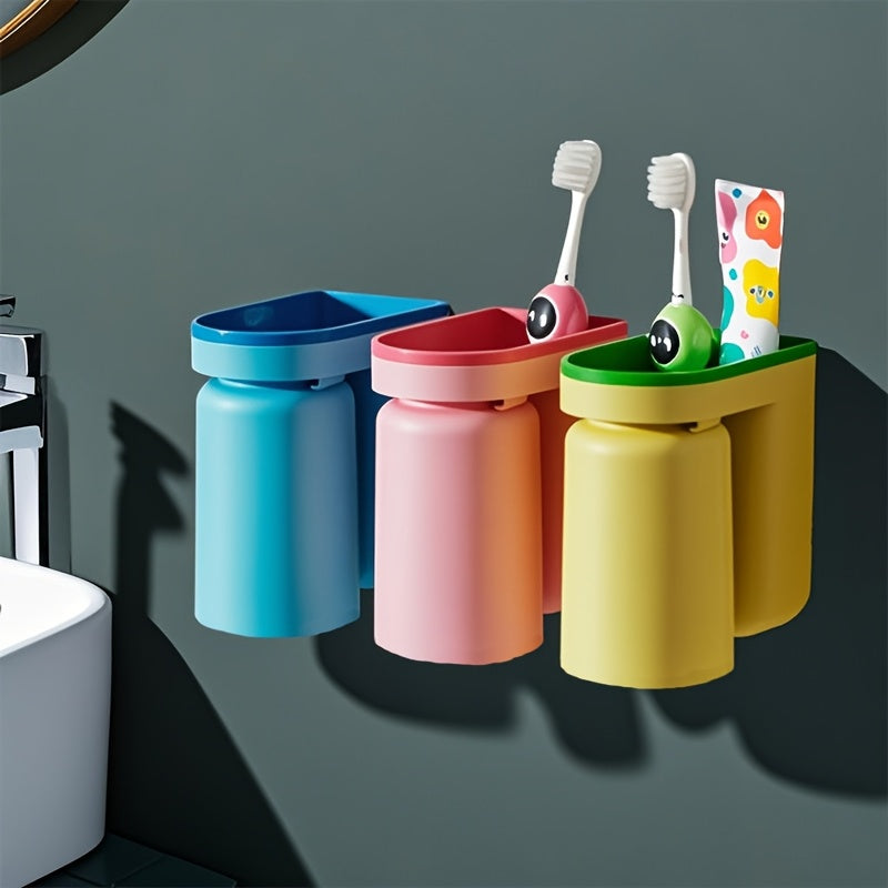 1 Stück Wandhängeleuchte in Macaron-Form mit Ablage für Zahnbürste, Zahnpasta, Schmuck, Rasierer und mehr – ideal für Paare.