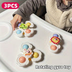 3er-Set Kreisel mit Saugnapf in Tierform für Kinder, fördert die Hand-Augen-Koordination, ideales Geschenk zum Geburtstag, zu Weihnachten oder Ostern