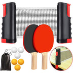 6-teiliges tragbares Tischtennis-Set mit verstellbarem Netz, Schläger und Bällen – kompakte Tragetasche, langlebige ABS-Konstruktion, ideal für Spiele im Innen- und Außenbereich, Tischtennisausrüstung, Indoor-Sportausrüstung
