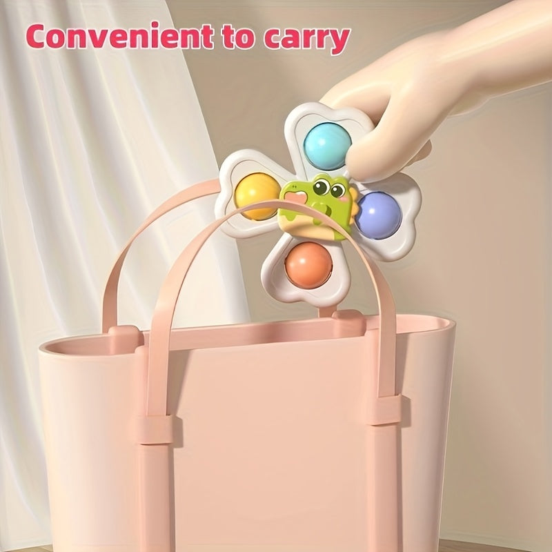 3er-Set Kreisel mit Saugnapf in Tierform für Kinder, fördert die Hand-Augen-Koordination, ideales Geschenk zum Geburtstag, zu Weihnachten oder Ostern