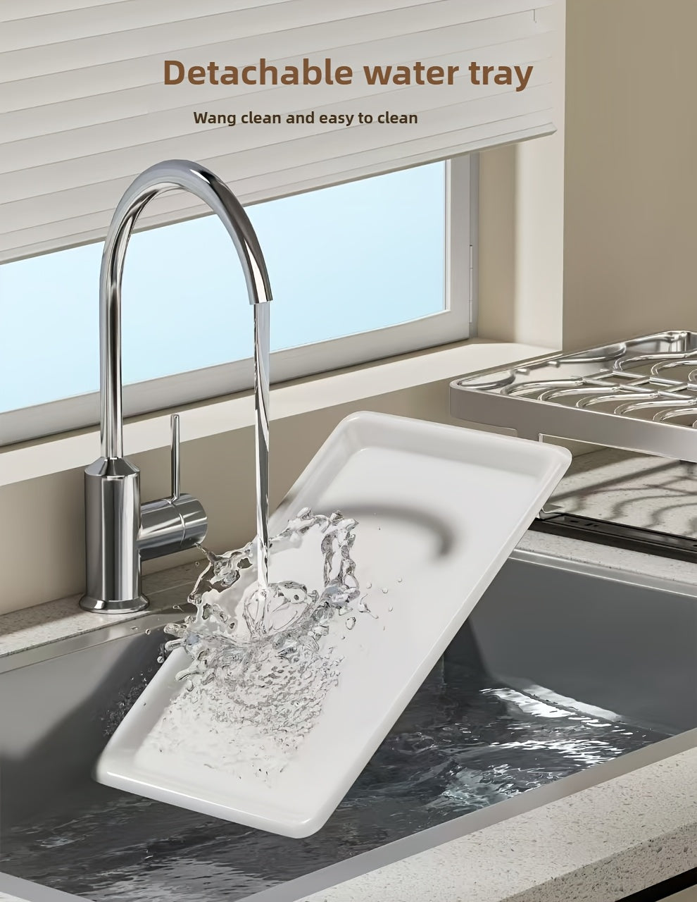 Ausziehbarer Geschirrständer, versenkbarer Abtropfkorb für Geschirr, Tassen und Gläser. Hergestellt aus rostfreiem Kohlenstoffstahl mit verstellbarer Abtropfschale. Ideal zur Aufbewahrung von Geschirr, ein unverzichtbares Küchenutensil.