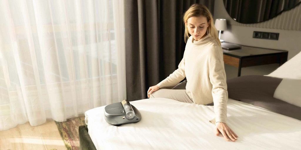 CREATULIZE X1 Roboter, automatischer Bettstaubsauger – kabellos, wiederaufladbar, UV-C-Licht-Desinfektion, 14 kPa Saugkraft, entfernt Hausstaubmilben und Allergene, mit HEPA-Filterung