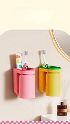 1 Stück Wandhängeleuchte in Macaron-Form mit Ablage für Zahnbürste, Zahnpasta, Schmuck, Rasierer und mehr – ideal für Paare.