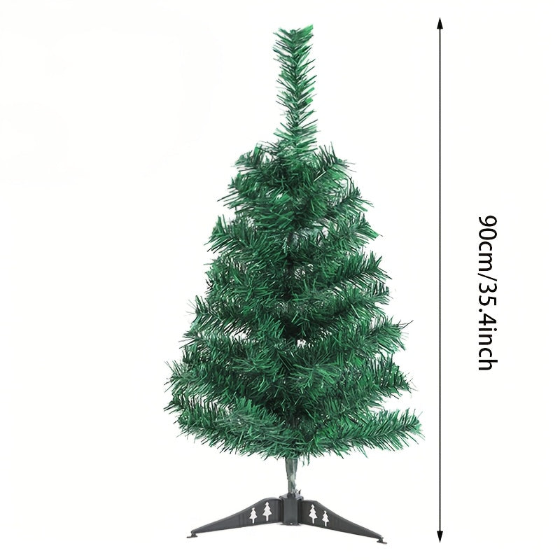 1pc Christmas Green Artificial Tree with Foldable Base, Dense and Sturdy Branches, High Load Capacity, Easy to Assemble, 5 Sizes Available, Suitable for Indoor/Outdoor Use – Perfect Holiday Decoration Gift for Home, School,