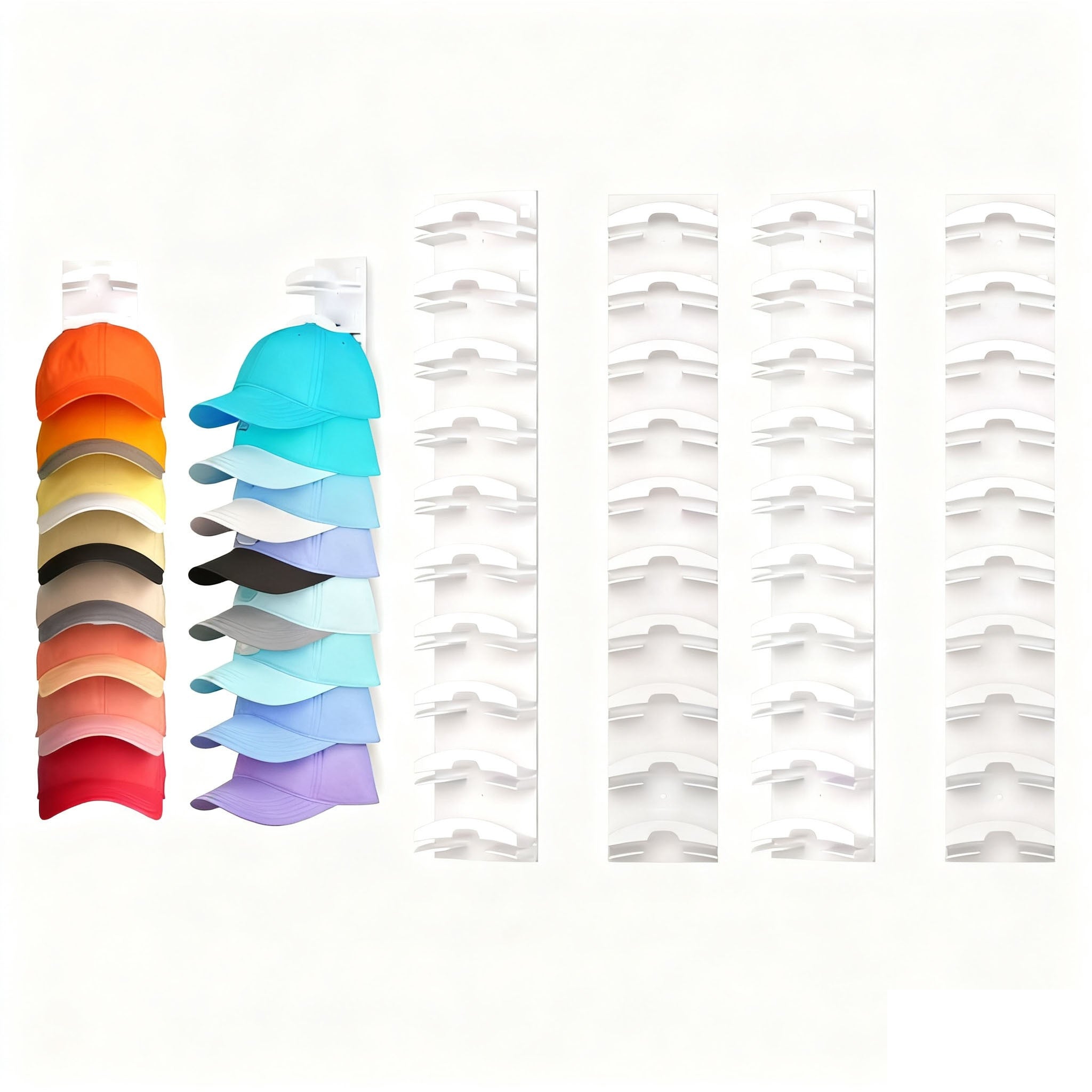 Mehrstöckiges, wandmontiertes Aufbewahrungsregal für gängige Baseballkappen