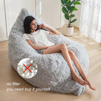 Großer grauer Sitzsack als Bett - Bodenbett ohne Füllung für Erwachsene, weicher Sitzsack mit strapazierfähigem Bezug, vielseitig verwendbare Schlafmatte zum Schlafen auf dem Boden, Gästebett, Zimmer, Studentenwohnheim - maschinenwaschbar