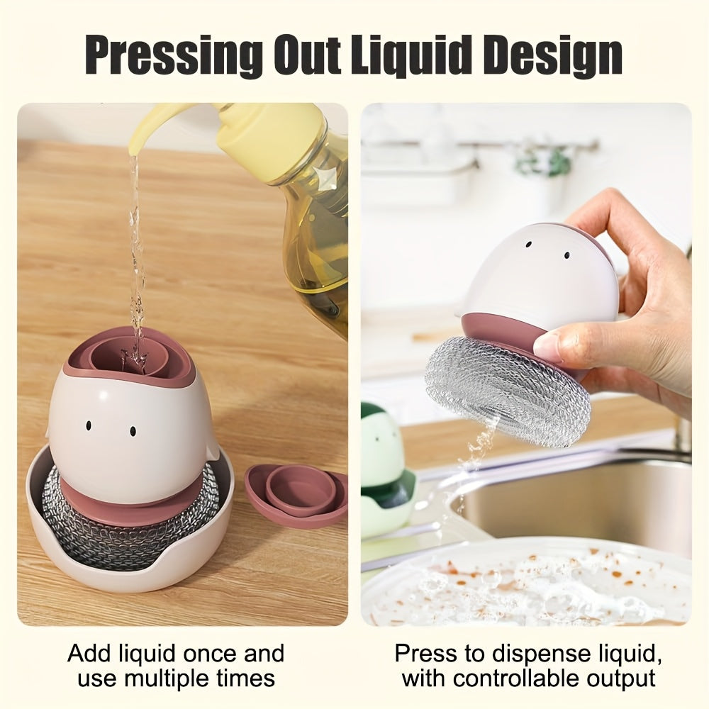 1er-Packung grüne, wiederverwendbare Hühnerstallbürste mit niedlichem Cartoon-Design – Robuster Küchenschwamm aus Kunststoff zur Reinigung von Hühnerställen, Eiern und Oberflächen, tragbar und leicht zu transportieren, Hühnerstallzubehör