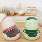 1er-Packung grüne, wiederverwendbare Hühnerstallbürste mit niedlichem Cartoon-Design – Robuster Küchenschwamm aus Kunststoff zur Reinigung von Hühnerställen, Eiern und Oberflächen, tragbar und leicht zu transportieren, Hühnerstallzubehör