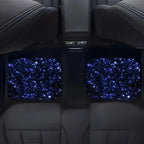 4er-Set blaue Galaxy-Sternennacht-Autofußmatten – Komplett abdeckende, rutschfeste Allwetter-Fußmatten mit leuchtendem Galaxienmuster (Fahrer-/Rücksitz-/Kofferraum) für Limousinen, SUVs und Vans – Leicht zu reinigendes Fahrzeugzubehör